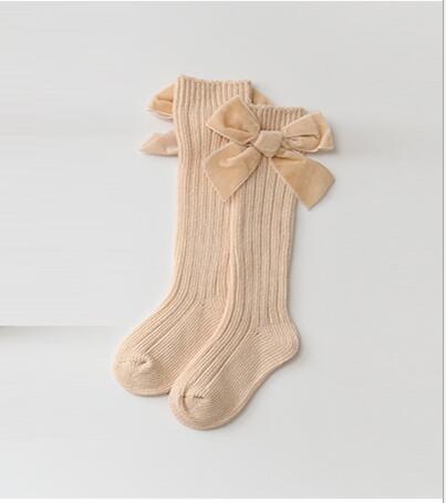 0-3 ans automne et hiver grand nœud en laine bébé chaussettes couleur unie pure mi-haute enfant filles tube chaussettes: yamase / 1-3 year