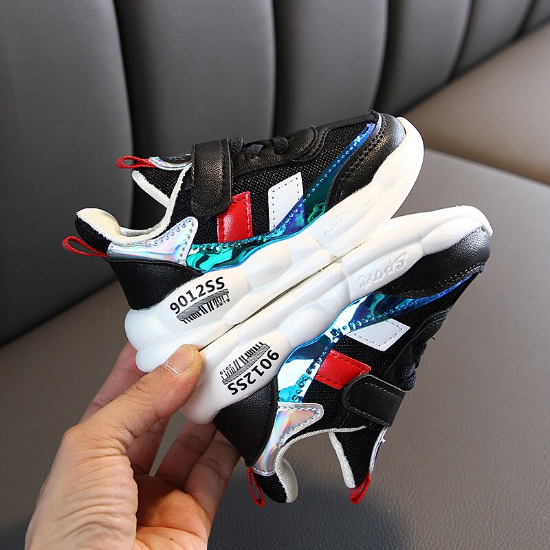 children's baby sports sneakers running shoes boys and girls toddler mesh casual Leisure shoes for baby sneakers: Black / 21