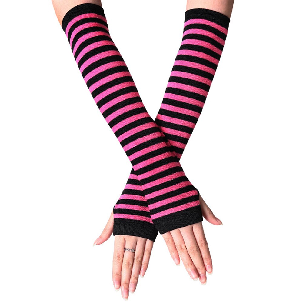 Set De Calcetines Altos Y Guantes Sin Dedos A Rayas Arcoíris | Disfraz De Payaso Y Carnaval Para Mujer, Ideal Para Halloween Y Cosplay
