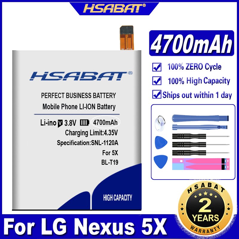 HSABAT 4700mAh BL-T19 baterii BL T19 robić LG Nexus 5X baterii H790 H791 H798 BLT19