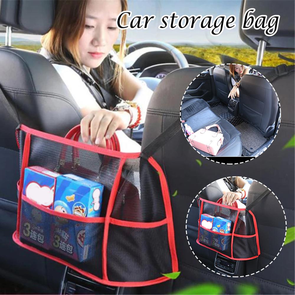 Universal almacenamiento lateral de asiento de coche de red de malla bolsa de equipaje del bolsillo del tronco de carga organizador de red Auto Interior Accesorios