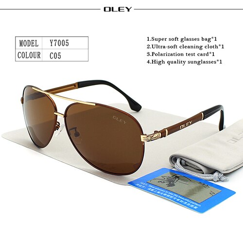 OLEY Luxus sonnenbrille männer polarisierte Klassische pilot sonnenbrille angeln Zubehör schutzbrillen gafas de sol zonnebril mannen: Y7005 C5