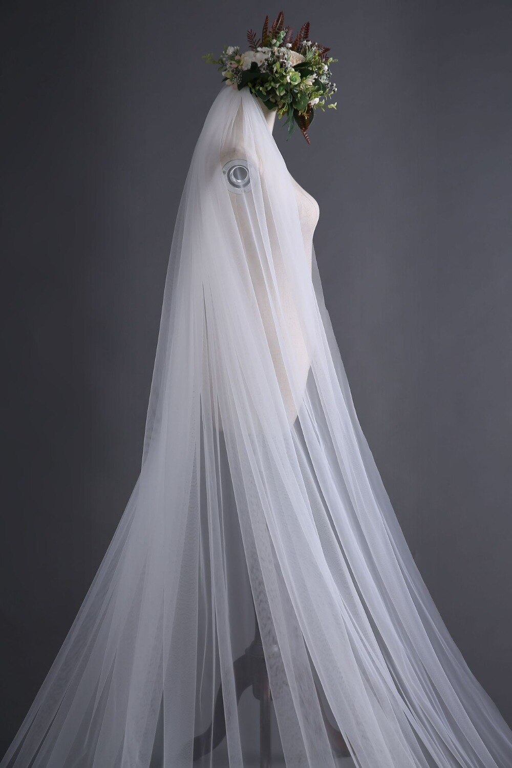 Voile de mariée dos en dentelle 3M | Motif amour, voile de mariage cathédrale avec peigne,
