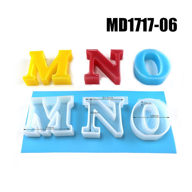 Moldes de silicone 26 letras inglês alfabeto resina fundição moldes de silicone diy fazendo ferramentas para casa letras decorativas: md1717-06