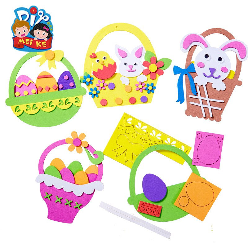 Easter Handmade Flower Basket Crafts Kids Material Package Parent-child Puzzle DIY Children's Toys