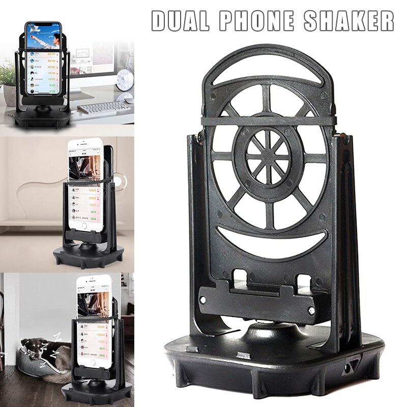 Mobiltelefon shaker til to telefoner usb kabel automatisk ryste trin indtjening swing enhed skridttæller holder tilbehør: Default Title
