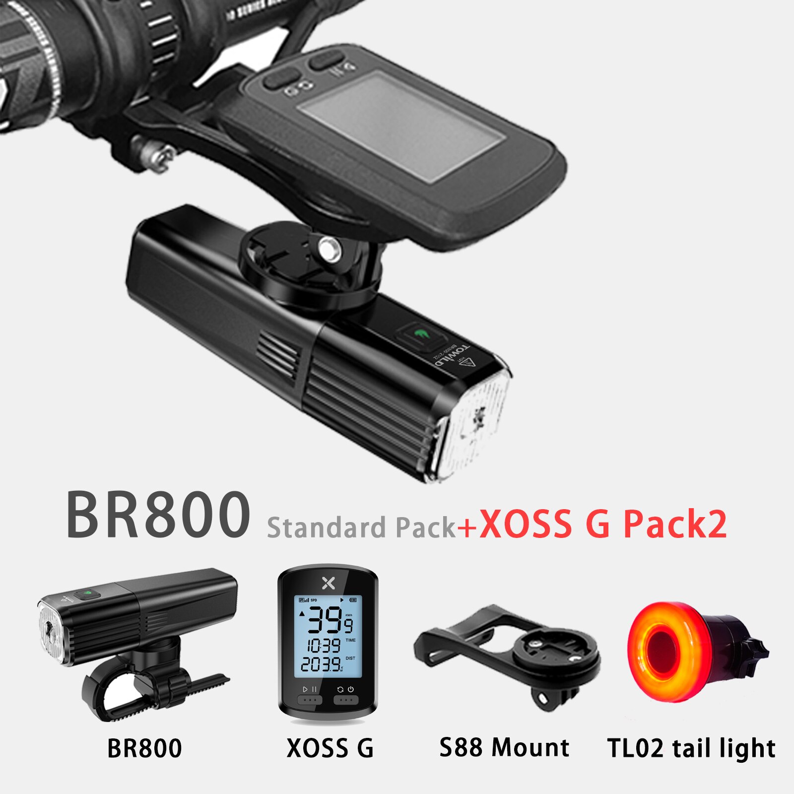Towild BR800 Fahrrad Licht mit Schwanz licht Regendicht USB Aufladbare LED MTB Vorderseite Lampe Scheinwerfer Aluminium Ultrali