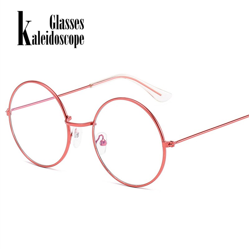 Retro Round Glasses Frame Women Vintage Red Eyewears Men Metal Spectacle Frames