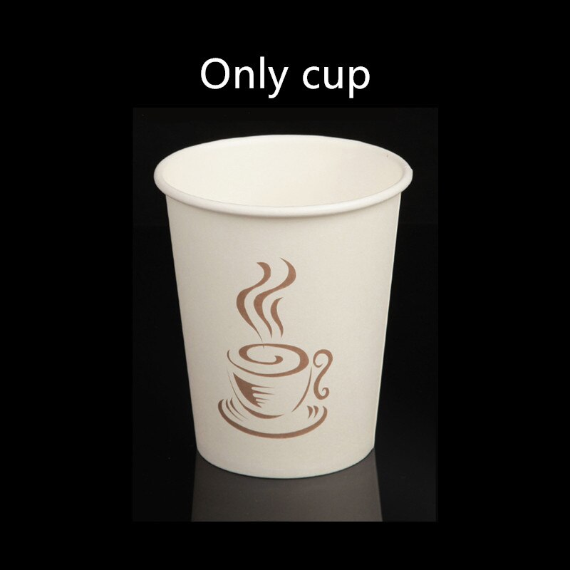 50pcs white disposable coffee cup takeaway package 8oz 12oz 16oz cold drink tea paper cup with lid: only cup / 16oz 500ml