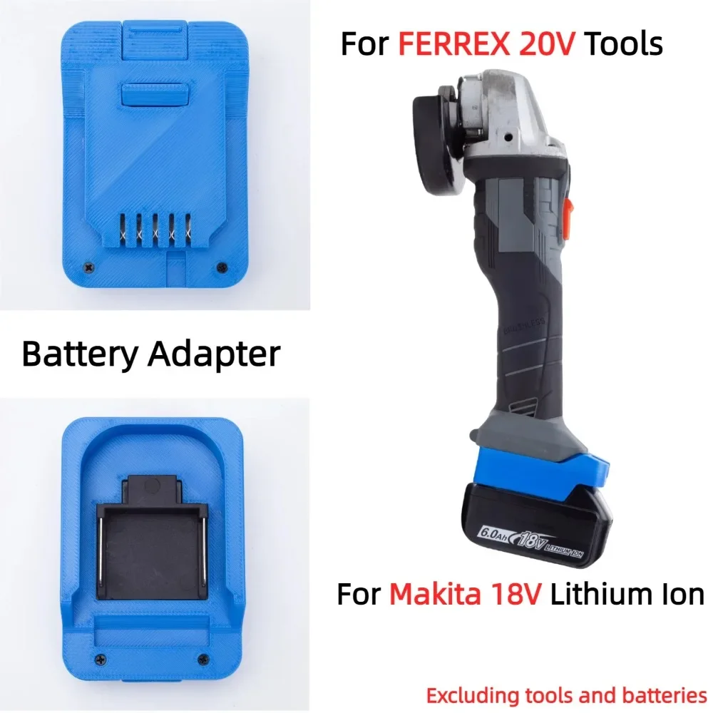 Akku-Adapter für Makita 18 V LXT BL Lithium-Akku-Konverter auf Aldi FERREX 20 V bürstenlose Akku-Bohrschrauber (nur Adapter)