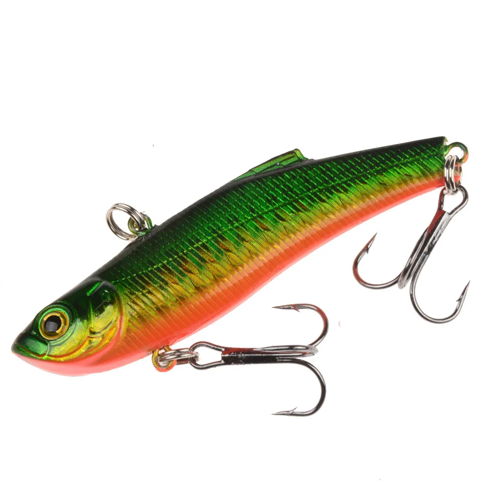 1PCS 70mm 18g Japanese Winter Ice Sea Fishing Lure VIB Bait The Swivel Diving Jig Wing Wobbler Pesca Crank Lures Swimbait