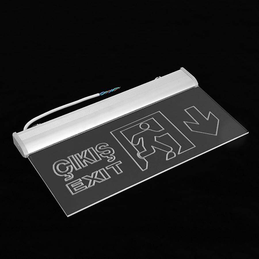 PMMA LED Emergency Exit Lighting Sign Safety Indicator 220V Arabic + English Emergency Lighting