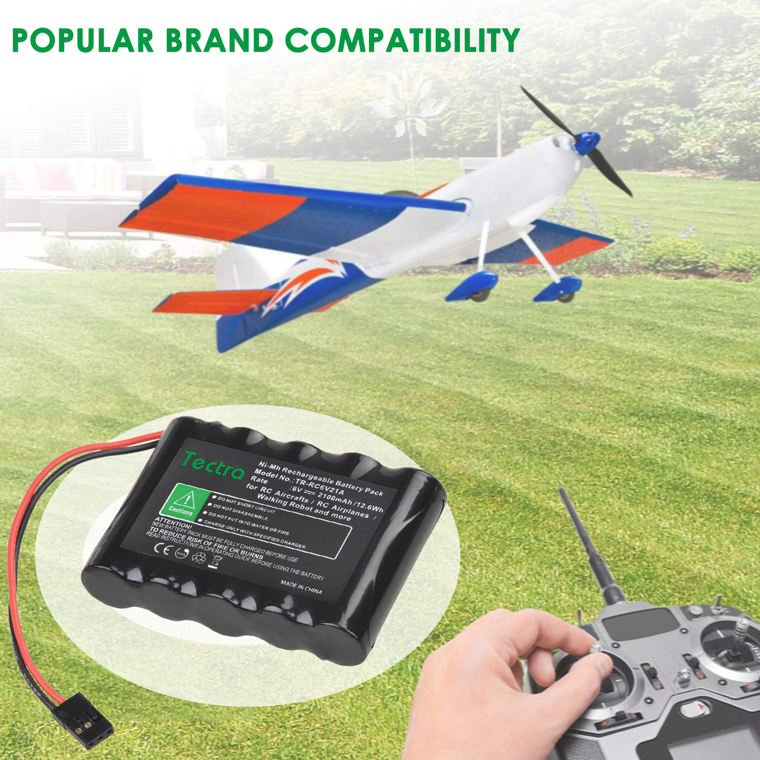 Paquetes de baterías NiMH RC de 6V y 2100mAh con conector Hitec para aviones RC y Robot para caminar, batería recargable de alta capacidad