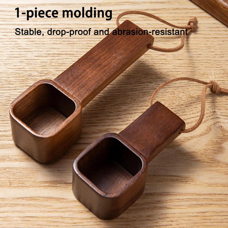 Wooden Measuring Spoon Set Kitchen Measuring Spoons Tea Coffee Scoop Sugar Spice Measure Spoon Measuring Tools for Cooking Home