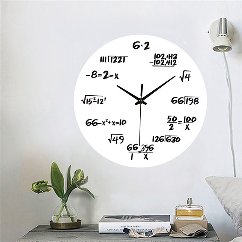 Home Wall Clock Silent Math Equations Polytechnic Digital Decoration Wall Clock Mechanical Clock Feb11