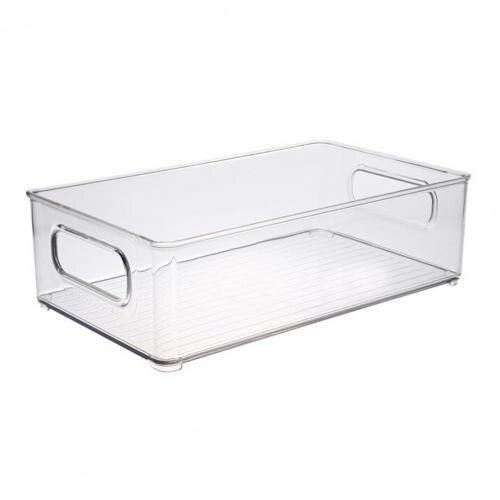Refrigerator Organizer Bins Thicker High Visibility Transparent Pantry Fridge Freezer Food Storage Bins with Handle for Home: Default Title