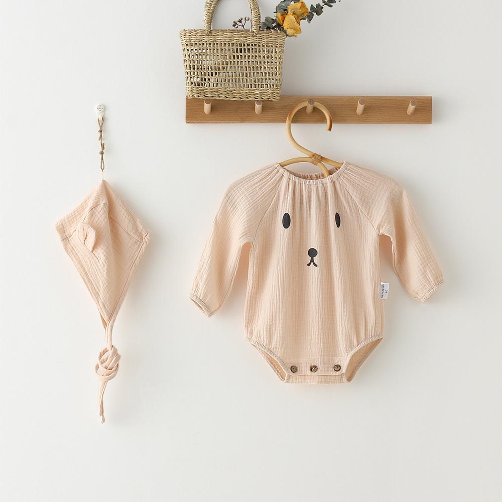 Babypigetøj økologisk bomuld 0-24m heldragter + hat langærmet babytøj spædbørn baby drengetøj babybukser