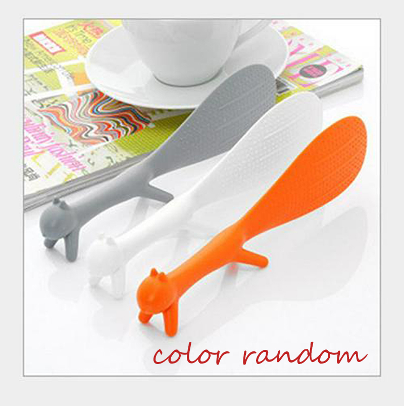 3PCS Lovely Squirrel Shape Standing Spoon Non-Stick Rice Paddle - View #4