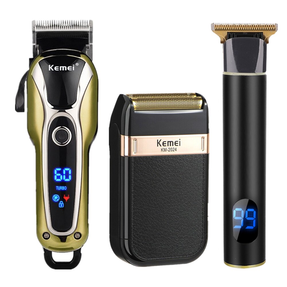 Professionele Tondeuse Mannen Kapper Oplaadbare Lcd T Blade Snijmachine Baard Trimmer Elektrische Scheerapparaat Cordless Haar Snijder