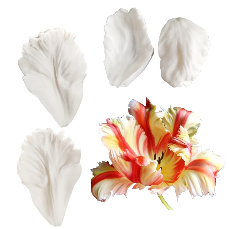 Moldes de silicona de pétalos de tulipán, herramientas de decoración de pasteles, Fondant, Sugarcraft, Gumpaste, arcilla, papel de agua, M211876