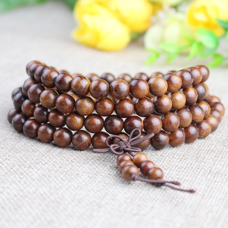 African rosewood natural red precious treasure bracelet solid wood old material 8mm108 beads men and women necklace