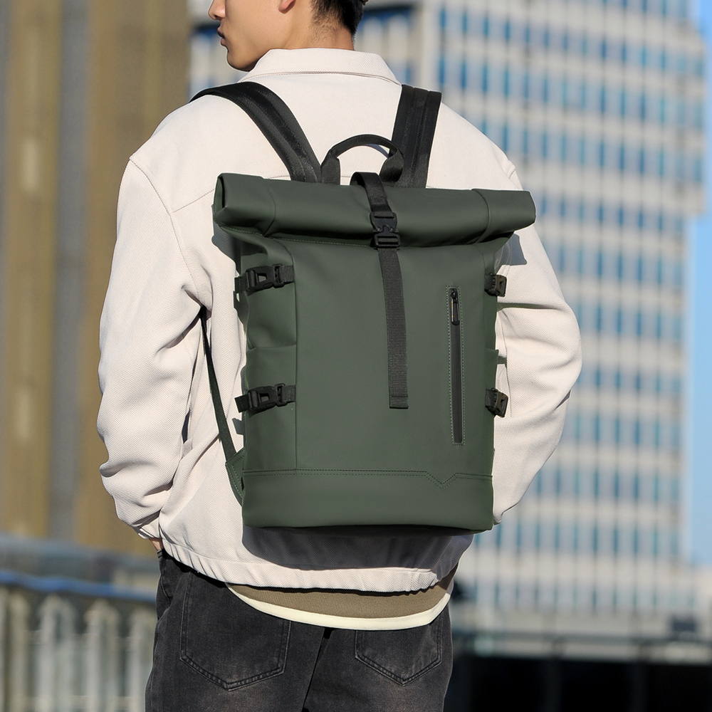 Wodoodporny, trwały plecak na zewnątrz Roll Top Fashion Casual Backpack for Hiking Travel Men Women Daily Commute