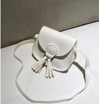 Novas crianças meninas mulheres bonito pequeno ombro bolsa de couro da cintura bolsa crossbody senhoras moedas bolsas: WHITE