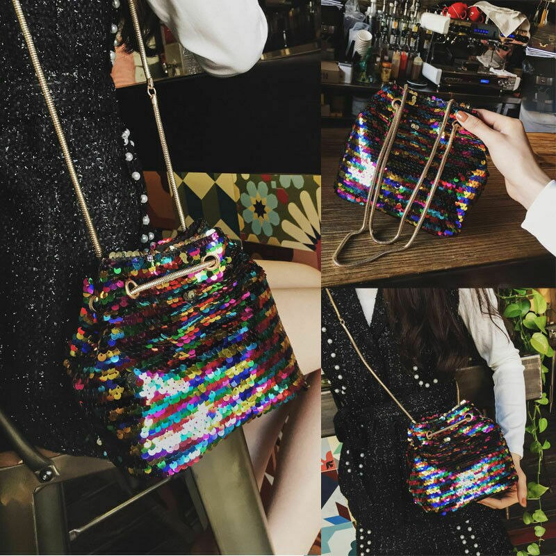 1PC En Mode Klassieke vrouwen Mermaid Sequin Glitter Tas Lederen Portemonnee Schouder Crossbody Handtas