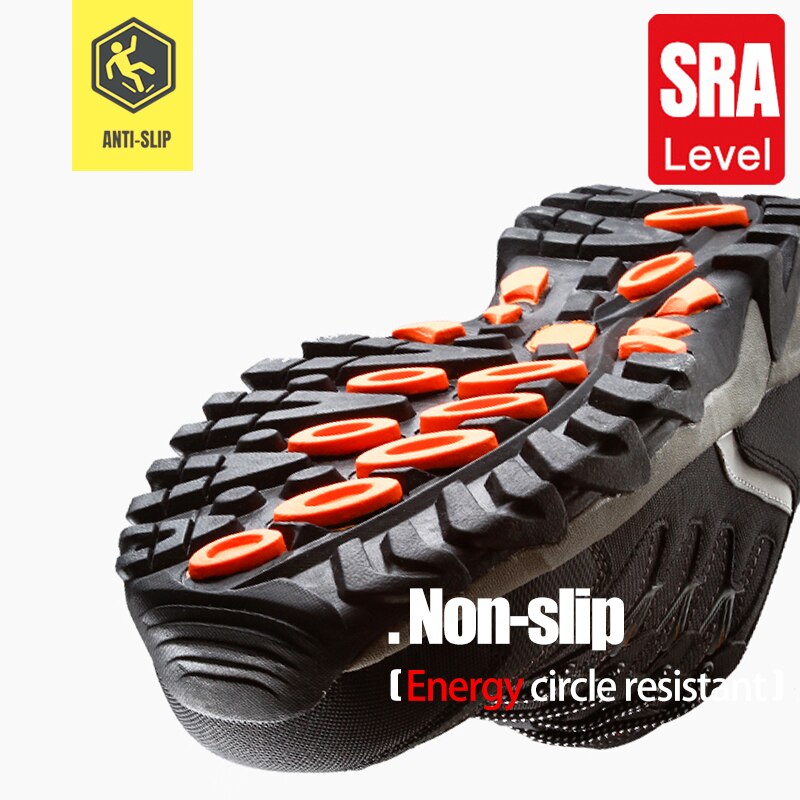 LARNMERN-Zapatos de seguridad para el trabajo para hombre, calzado ligero y transpirable con punta de acero, antideslizante, antigolpes, informal, para construcción o fábrica, cómodo