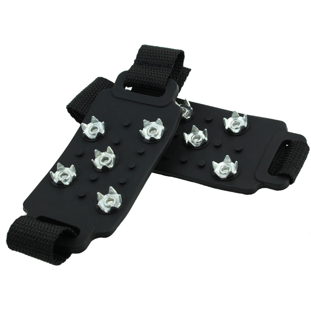 Anti Slip Ice Gripper Spike Winter Climbing Spikes Grips Crampon Cleats 5-Stud Shoes Cover Snow Spikes Cleats Chain Claws Grips