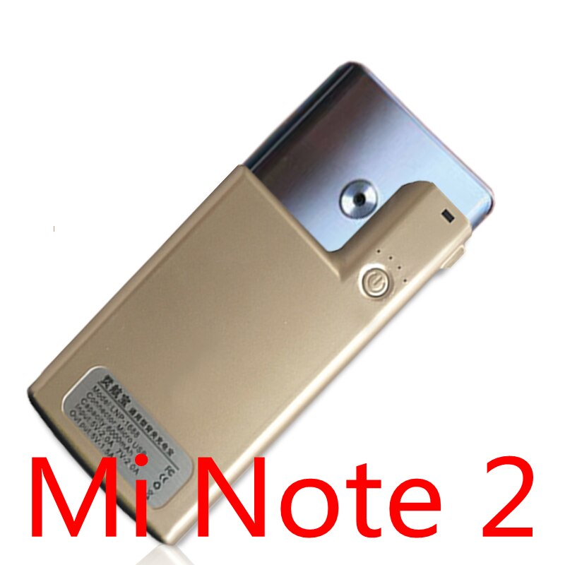 For Xiaomi Mi Note 2 External Battery Charger Cases power bank For For Xiaomi Mi Note 3 charging Case Cover TPU Phone Case Capa: Mi Note2-Gold