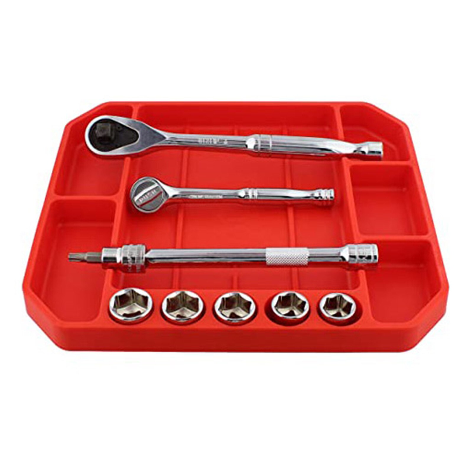 Auto Non-slip Flexible Tool Holder Box Organizer Tray With Handle Silicone Ultra Durabl Workshop Repair Car Tools Storage Tray