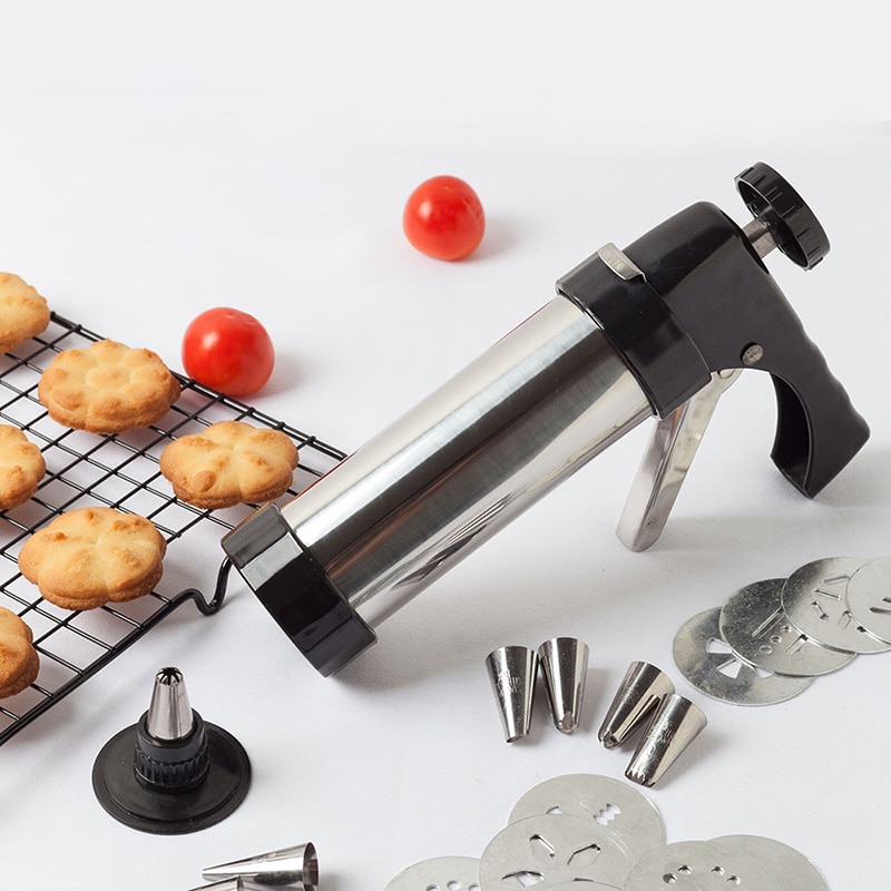 Cookie Press Kit Gun Machine Cookie Maken Cake Decoratie 13 Druk Mallen & 8 Pastry Piping Nozzles Cookie Tool Biscuit maker