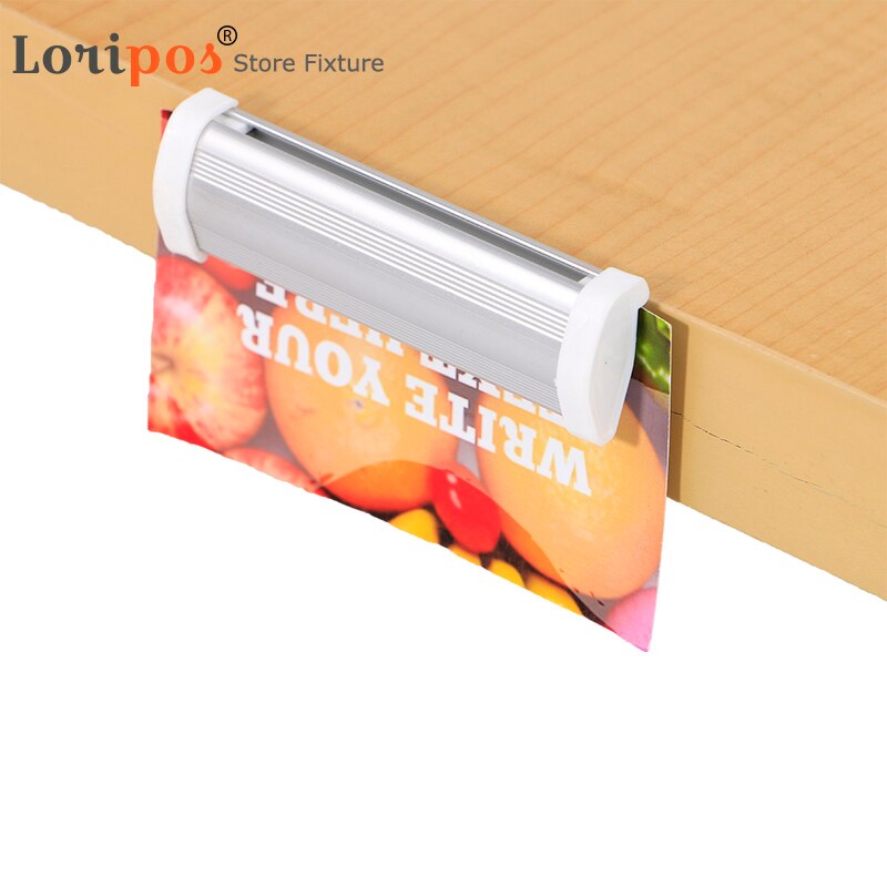 Aluminium Memo Clip Papier Vlaggenmast Met Sterke Foam Tape Kantoor Bill Ticket Clip Menu Houder Data Strip Plank Rand Prijs display