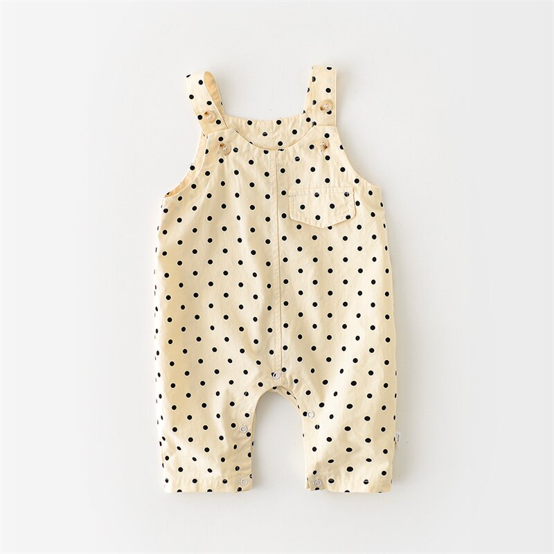 Bebê menina menino denim macacão primavera verão casual sólido polka dot suspender calças para recém-nascidos algodão sem mangas crianças roupas: Z1035D / 18-24M