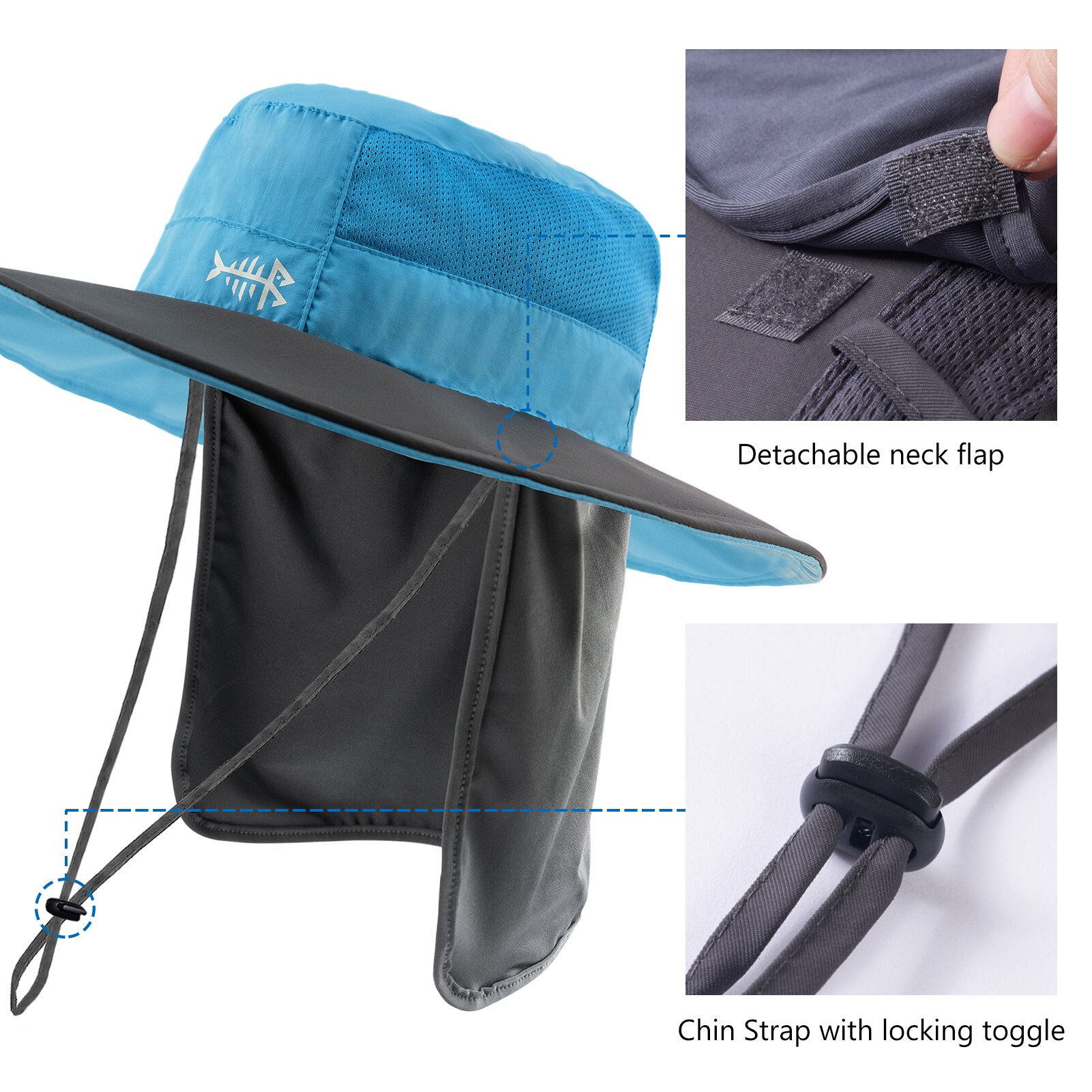 Bassdash damskie wędkarskie kapelusze przeciwsłoneczne z kucykiem otwór na szyję odporny na wodę oddychający kapelusz na zewnątrz