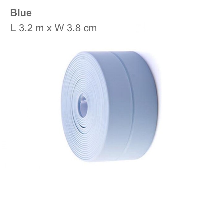 Tapeter pvc crack tape til badeværelse og køkken anti-mug vandtæt forsegling vask tape tapet kant selvklæbende tape: Blå