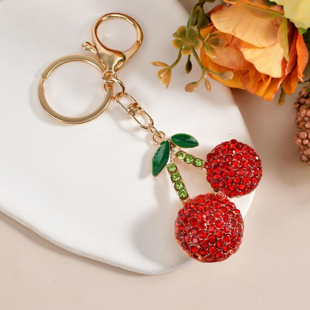 köstliche rot Kirsche Schlüssel bund Sommer Früchte Kirschen Anhänger Schlüssel Ring für Frauen Männer Schmuck Tasche Zubehör 2024