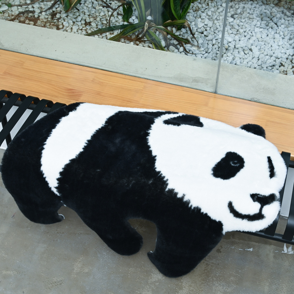 Rug Panda Leopard Tiger Giraffe Lion Shape Carpet Antiskid Carpet Furry Fluffy Bedroom Living Pad