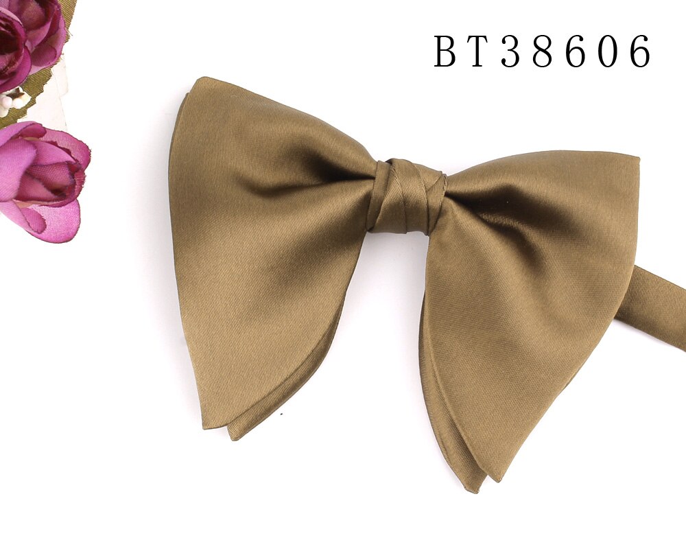 Pajarita de gran tamaño para hombre y mujer, lazo grande con nudo para adulto, corbatas sólidas para hombre y mujer, pajaritas marrón óxido para el novio: BT38606