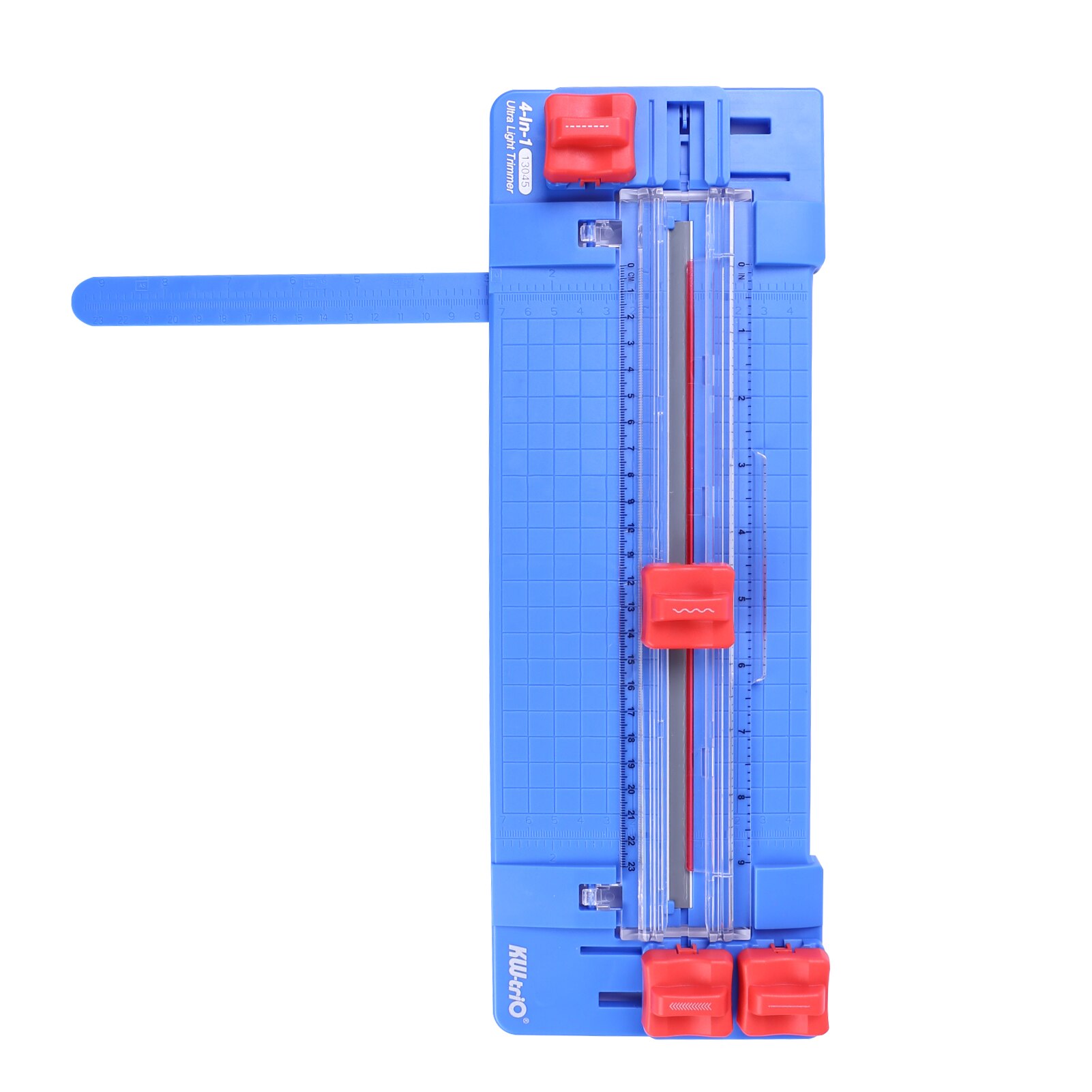 9 Inch 4-In-1 Paper Trimmer with Wave Skip Straight Fold Line Cutter Head Side Ruler Cutting Length Paper Cutter for A4 A5 Paper: Blue