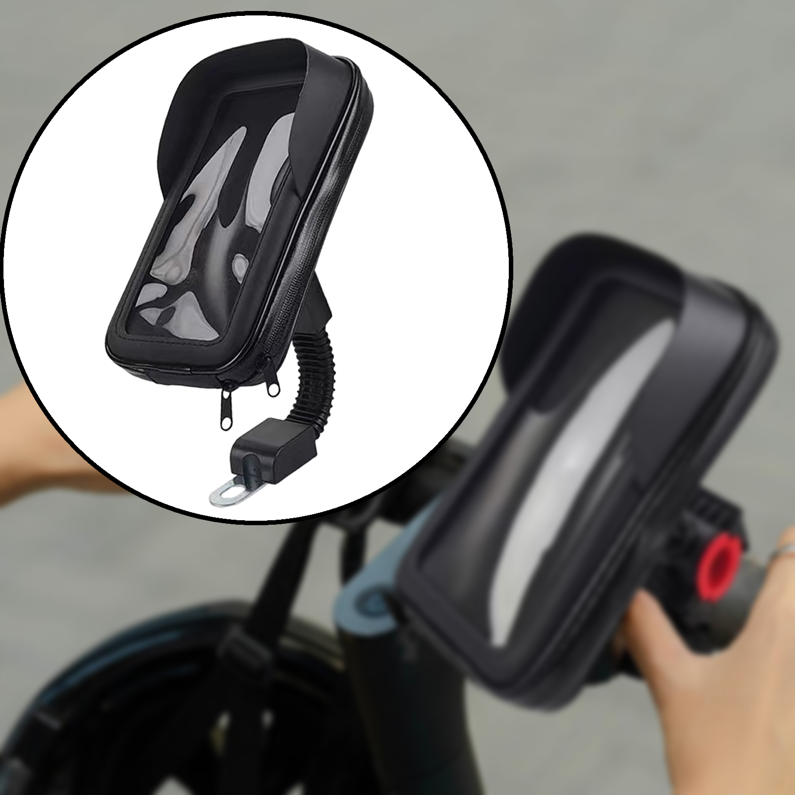 Motorrad Telefon Halfter wasserdichte Tasche Tasche Telefon Halterung Reiten Sonnenblende 360 Grad drehbar Universal-