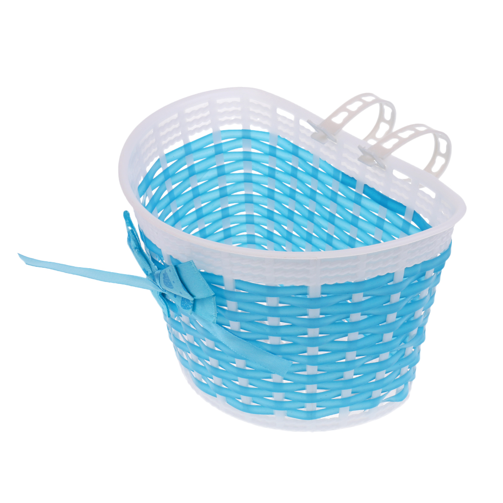 Panier de vélo avant pour enfants, sac de guidon, avec boucle à nœud papillon, facile à monter, détachable: Blue