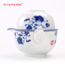 Ceramics Tea set Include 1 Pot 1 Cup, gaiwan,Beautiful and easy teapot kettle,kung fu teaset