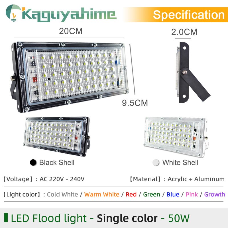 =(K)= LED Flood Light 50W 100W RGB Floodlight 220V LED Street Reflector Spot Lamp waterproof IP65 outdoor Lighting led spotlight