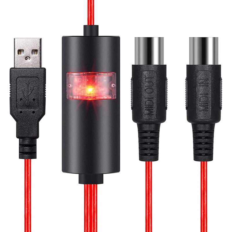 Elektrische Piano Drum Usb Input En Output Midi Kabel Converter Professionele Pc/Notebook Keyboard Adapter Kabel: Default Title