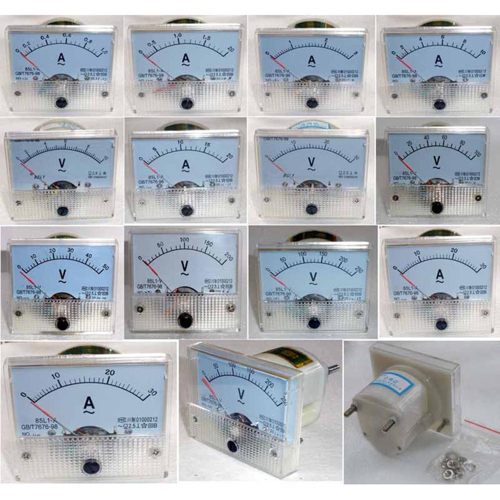 AC Ampere AC Voltmeter Analog Tafel Meter Amperemeter 10mA-30A Voltmeter 5-500V