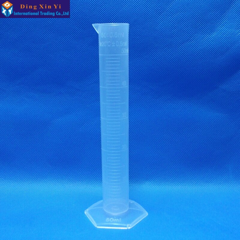 50Ml Clear Clear Meten Van Plastic Cilinder Afgestudeerd Cilinder Voor Laboratorium Test-4 Stks/partij