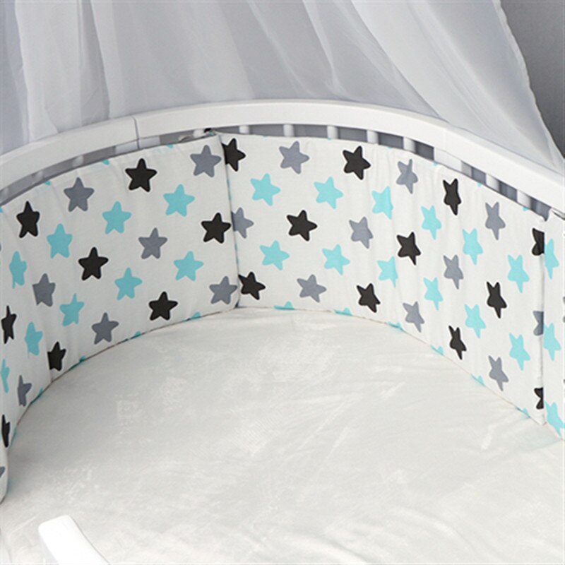 Cotton Baby Bed Bumper Print tresse lit Bumper Pillow Cushion Double-faced Detachable Newborn Cot Edge Protector Decor 130*30CM