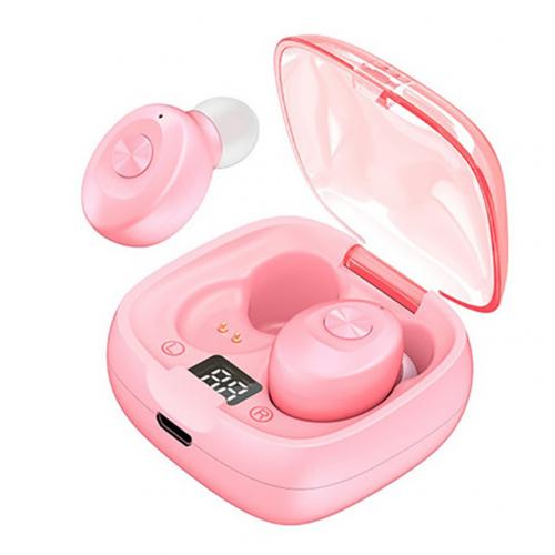 Bluetooth øretelefoner  xg8 digitale tws bluetooth 5.0 mini in-ear ipx 5 vandtætte sports øretelefoner øretelefoner: Lyserød